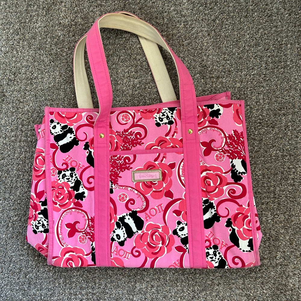 Alpha Omicron Pi AOII lilly pulitzer tote